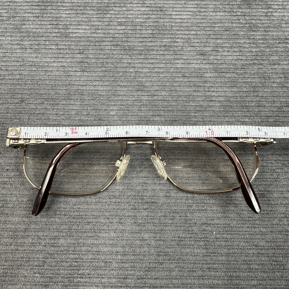 Stetson 230 Zyloware Gold Metal Rectangular Eyeglasses Frames 55-17-145 Y2k - Picture 15 of 15